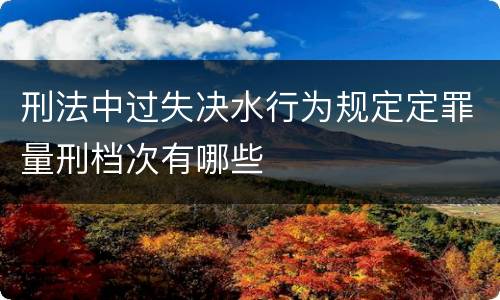 刑法中过失决水行为规定定罪量刑档次有哪些
