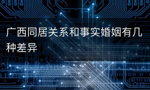 广西同居关系和事实婚姻有几种差异