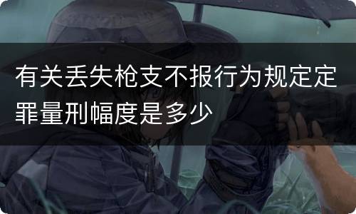 有关丢失枪支不报行为规定定罪量刑幅度是多少