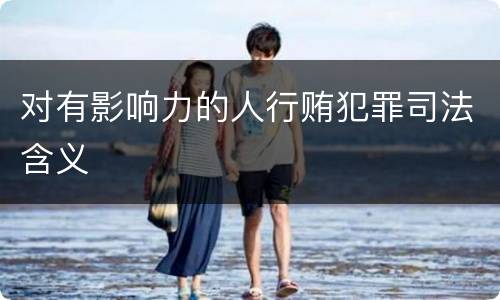 对有影响力的人行贿犯罪司法含义
