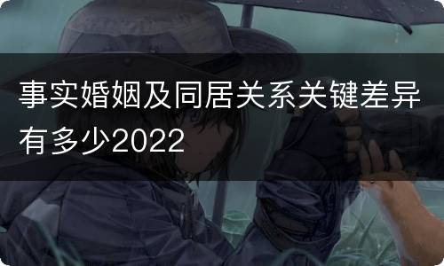 事实婚姻及同居关系关键差异有多少2022