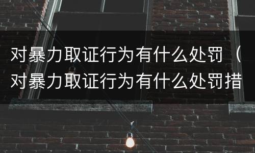 对暴力取证行为有什么处罚（对暴力取证行为有什么处罚措施）