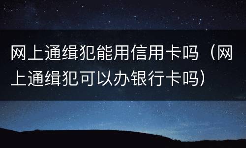 网上通缉犯能用信用卡吗（网上通缉犯可以办银行卡吗）