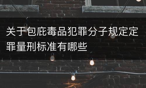 关于包庇毒品犯罪分子规定定罪量刑标准有哪些