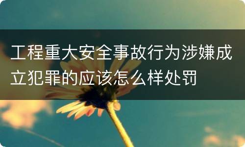 工程重大安全事故行为涉嫌成立犯罪的应该怎么样处罚