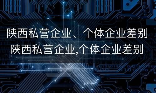 陕西私营企业、个体企业差别 陕西私营企业,个体企业差别在哪