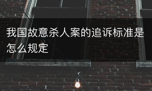 我国故意杀人案的追诉标准是怎么规定