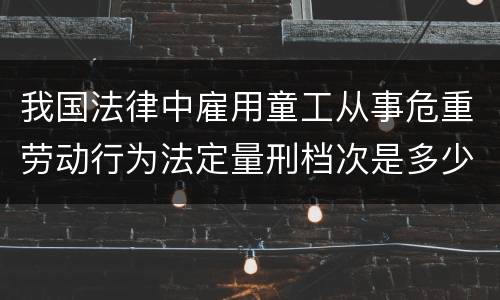 我国法律中雇用童工从事危重劳动行为法定量刑档次是多少