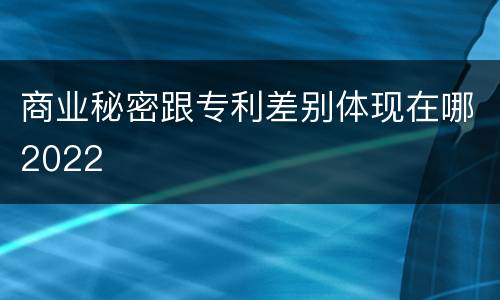 商业秘密跟专利差别体现在哪2022