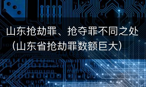 山东抢劫罪、抢夺罪不同之处（山东省抢劫罪数额巨大）