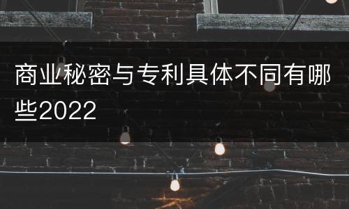 商业秘密与专利具体不同有哪些2022