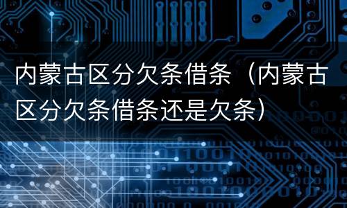 内蒙古区分欠条借条（内蒙古区分欠条借条还是欠条）