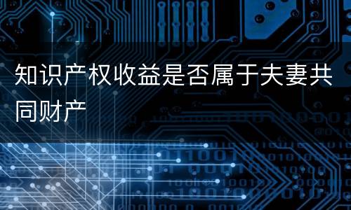 知识产权收益是否属于夫妻共同财产