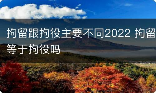 拘留跟拘役主要不同2022 拘留等于拘役吗