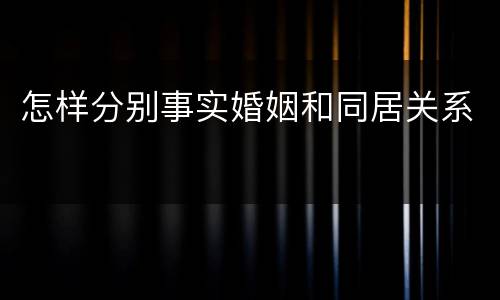 怎样分别事实婚姻和同居关系
