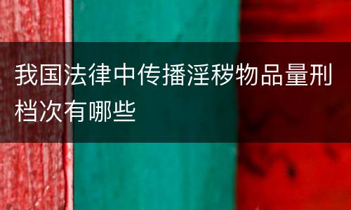 我国法律中传播淫秽物品量刑档次有哪些