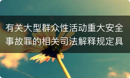 有关大型群众性活动重大安全事故罪的相关司法解释规定具体是什么重要内容
