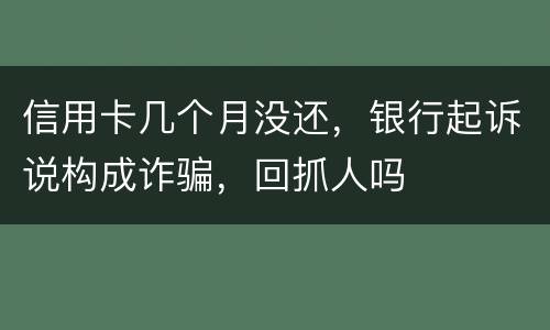 信用卡几个月没还，银行起诉说构成诈骗，回抓人吗