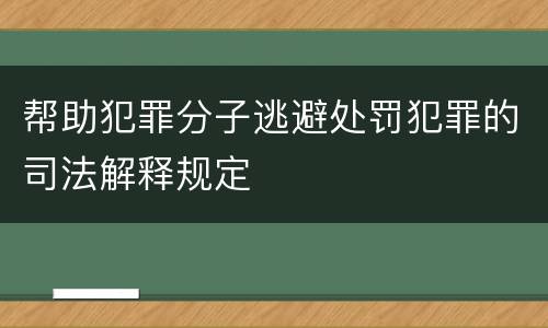帮助犯罪分子逃避处罚犯罪的司法解释规定