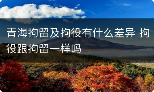 青海拘留及拘役有什么差异 拘役跟拘留一样吗
