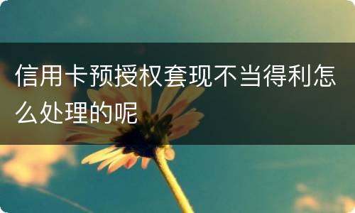信用卡预授权套现不当得利怎么处理的呢