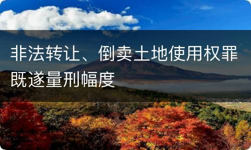 非法转让、倒卖土地使用权罪既遂量刑幅度
