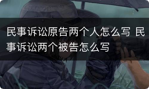 民事诉讼原告两个人怎么写 民事诉讼两个被告怎么写