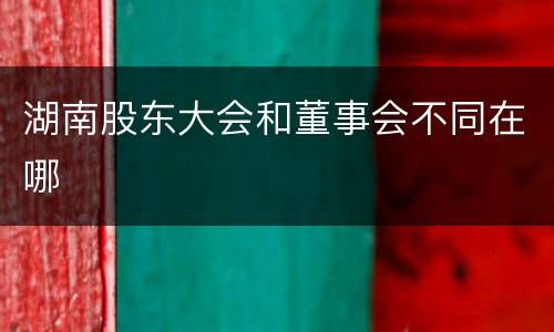 湖南股东大会和董事会不同在哪