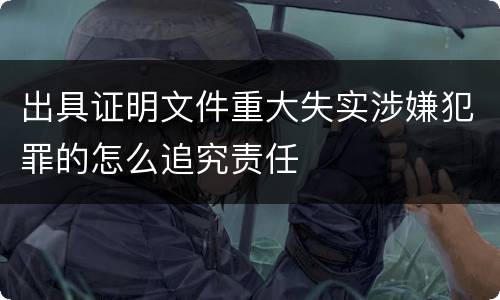 出具证明文件重大失实涉嫌犯罪的怎么追究责任