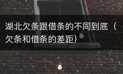 湖北欠条跟借条的不同到底（欠条和借条的差距）