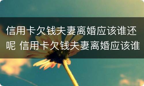 信用卡欠钱夫妻离婚应该谁还呢 信用卡欠钱夫妻离婚应该谁还呢怎么办