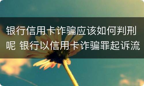 银行信用卡诈骗应该如何判刑呢 银行以信用卡诈骗罪起诉流程