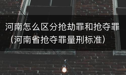 河南怎么区分抢劫罪和抢夺罪（河南省抢夺罪量刑标准）