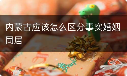 内蒙古应该怎么区分事实婚姻同居
