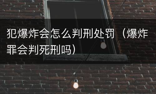 犯爆炸会怎么判刑处罚（爆炸罪会判死刑吗）