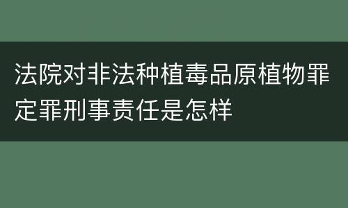 法院对非法种植毒品原植物罪定罪刑事责任是怎样