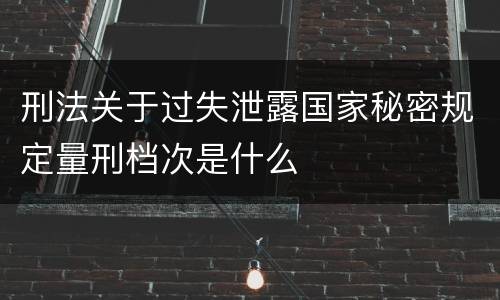刑法关于过失泄露国家秘密规定量刑档次是什么
