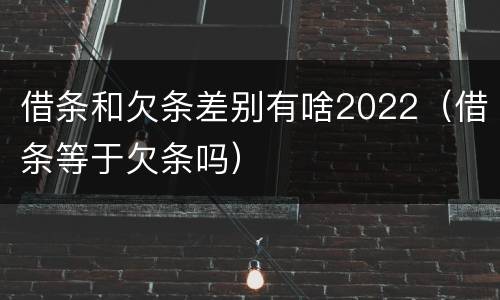 借条和欠条差别有啥2022（借条等于欠条吗）