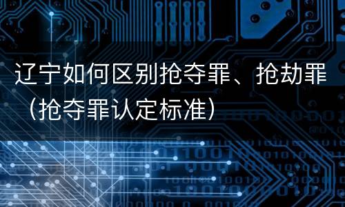 辽宁如何区别抢夺罪、抢劫罪（抢夺罪认定标准）