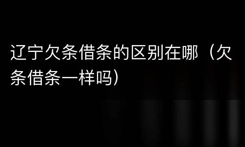 辽宁欠条借条的区别在哪（欠条借条一样吗）