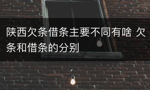 陕西欠条借条主要不同有啥 欠条和借条的分别
