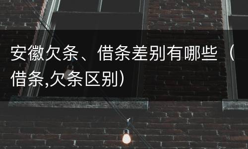 安徽欠条、借条差别有哪些（借条,欠条区别）