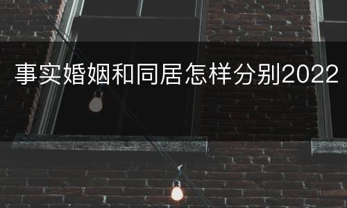 事实婚姻和同居怎样分别2022