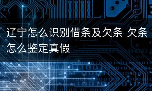 辽宁怎么识别借条及欠条 欠条怎么鉴定真假
