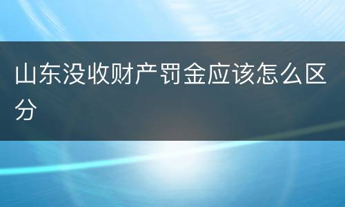 山东没收财产罚金应该怎么区分