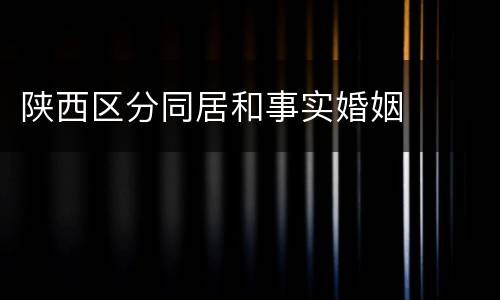 陕西区分同居和事实婚姻