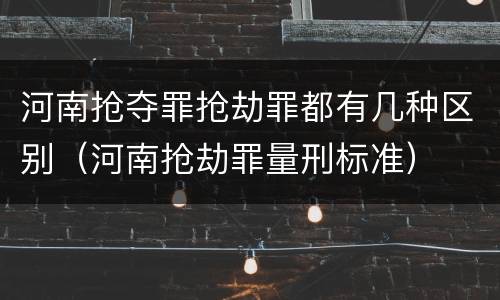河南抢夺罪抢劫罪都有几种区别（河南抢劫罪量刑标准）