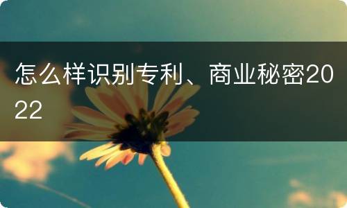 怎么样识别专利、商业秘密2022