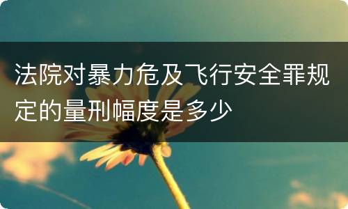 法院对暴力危及飞行安全罪规定的量刑幅度是多少
