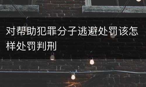 对帮助犯罪分子逃避处罚该怎样处罚判刑